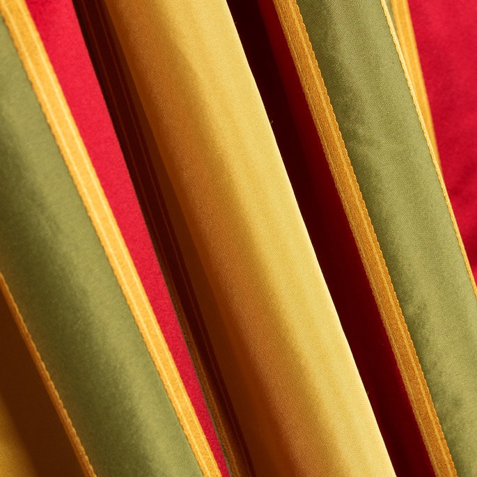 RK Classics Evelyn Silk Satin Stripe Golden Garden Fabric image 2 of 2