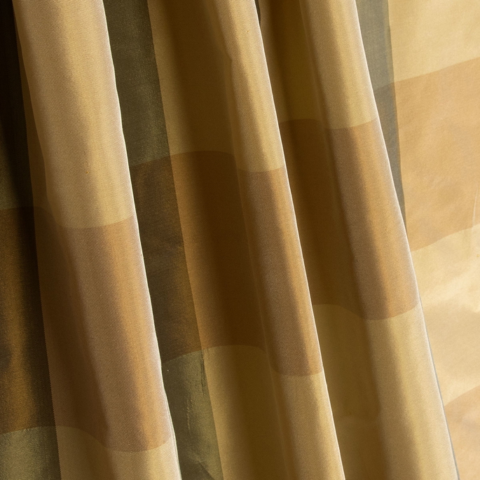 RK Classics Mikayla Silk Taffeta Plaid Olive Fabric image 2 of 2