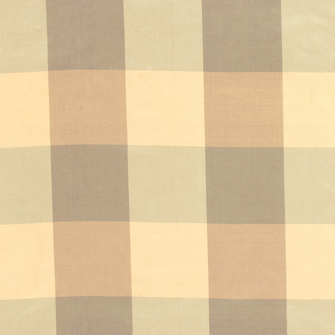 RK Classics Ariel Silk Taffeta Plaid Neutral Fabric image 1 of 2