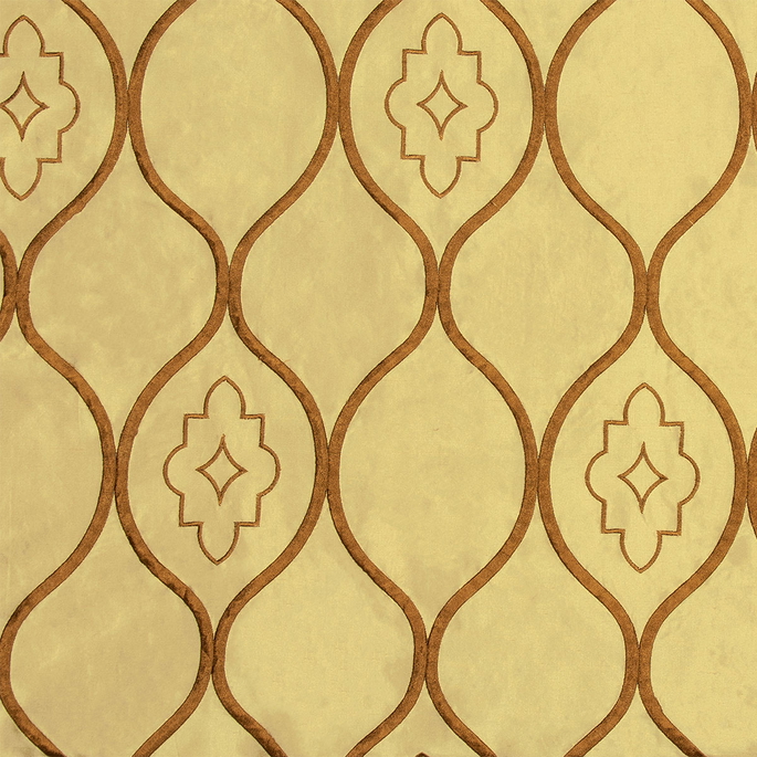 RK Classics Gabrielle Silk Dupioni Embroidery Honey Fabric image 1 of 2