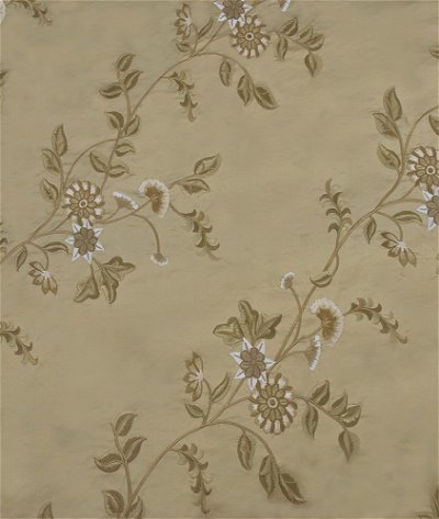 RK Classics Jaipur Silk Shantung Embroidery Tan Fabric