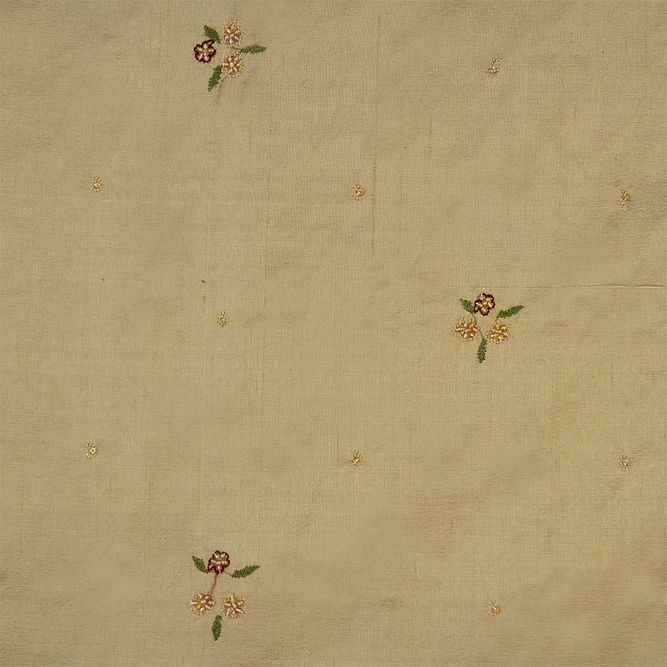 RK Classics Madurai Silk Shantung Embroidery Iridescent Brass Fabric