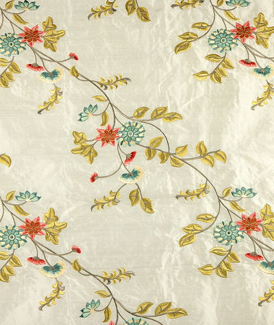 RK Classics Ozark Silk Embroidery Multi/White Fabric