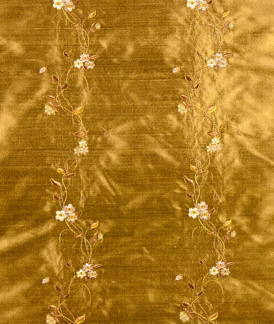 RK Classics Milton Silk Taffeta Embroidery Camel Fabric