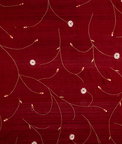 RK Classics Freya Silk Dupioni Embroidery Burgundy Fabric