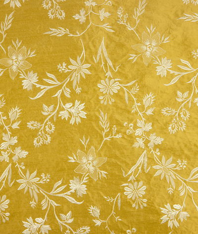 RK Classics Oden Silk Dupioni Embroidery Gold Fabric