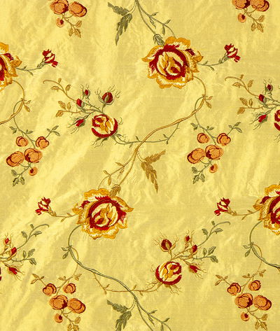 RK Classics Reno Silk Dupioni Embroidery Multi/Gold Fabric