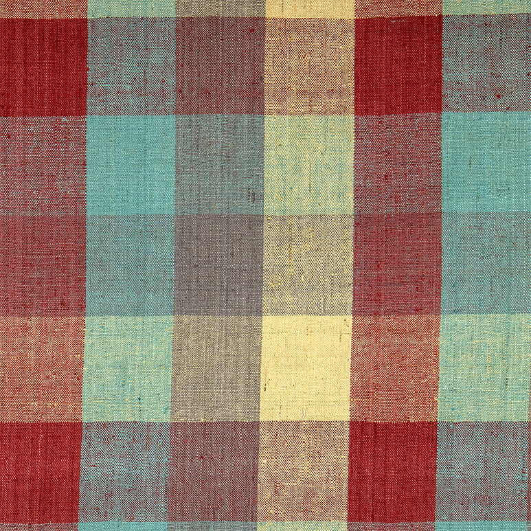 RK Classics Bourne Silk Matka Plaid Red/Blue Fabric