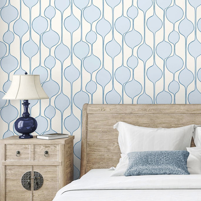 Seabrook Designs Minimalist Geometric Baby Blue Wallpaper image 2 of 2