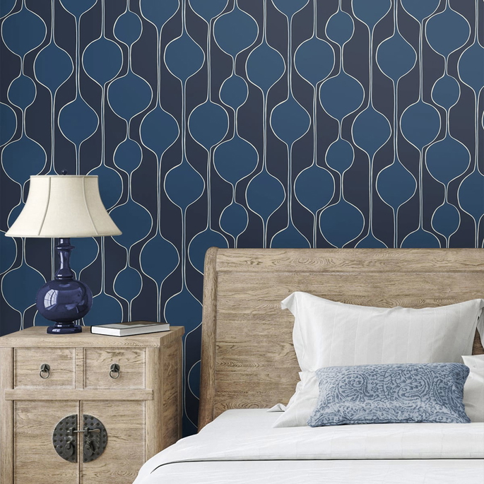 Seabrook Designs Minimalist Geometric Celtic Blue Wallpaper image 2 of 2