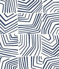 Seabrook Designs Linework Maze Imperial Blue Wallpaper