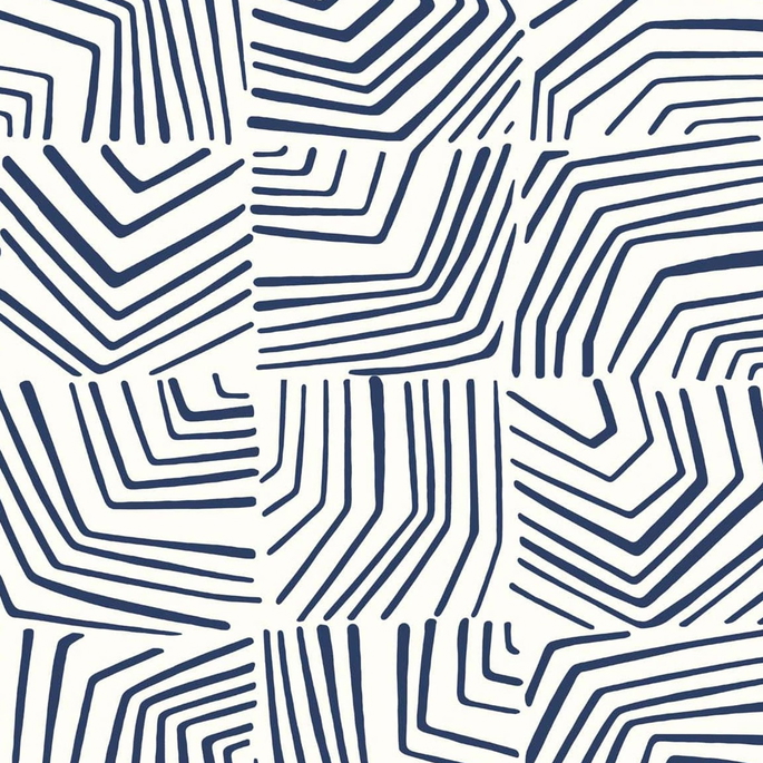 Seabrook Designs Linework Maze Imperial Blue Wallpaper image 1 of 2