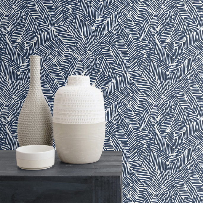 Seabrook Designs Lush Navy Blue Wallpaper image 2 of 2