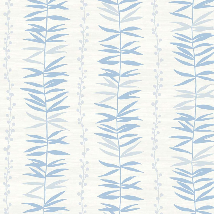 Seabrook Designs Summer Garland Sky Blue Wallpaper image 1 of 2