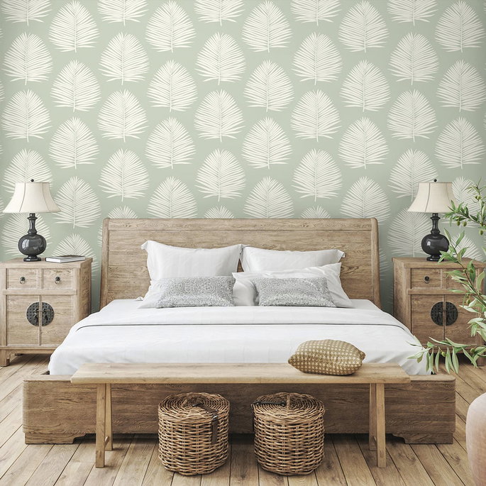 Seabrook Designs Island Palm Celadon Wallpaper image 2 of 2