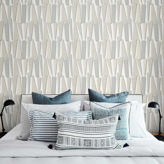 Seabrook Designs Geometric Shadows Linen Wallpaper image 2 of 2