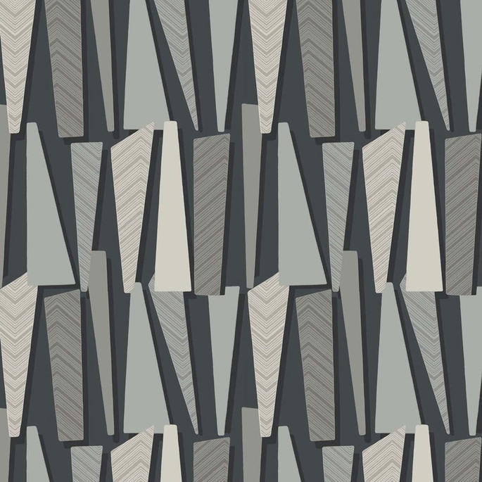 Seabrook Designs Geometric Shadows Onyx Wallpaper image 1 of 2