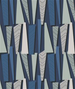 Seabrook Designs Geometric Shadows Denim Wallpaper