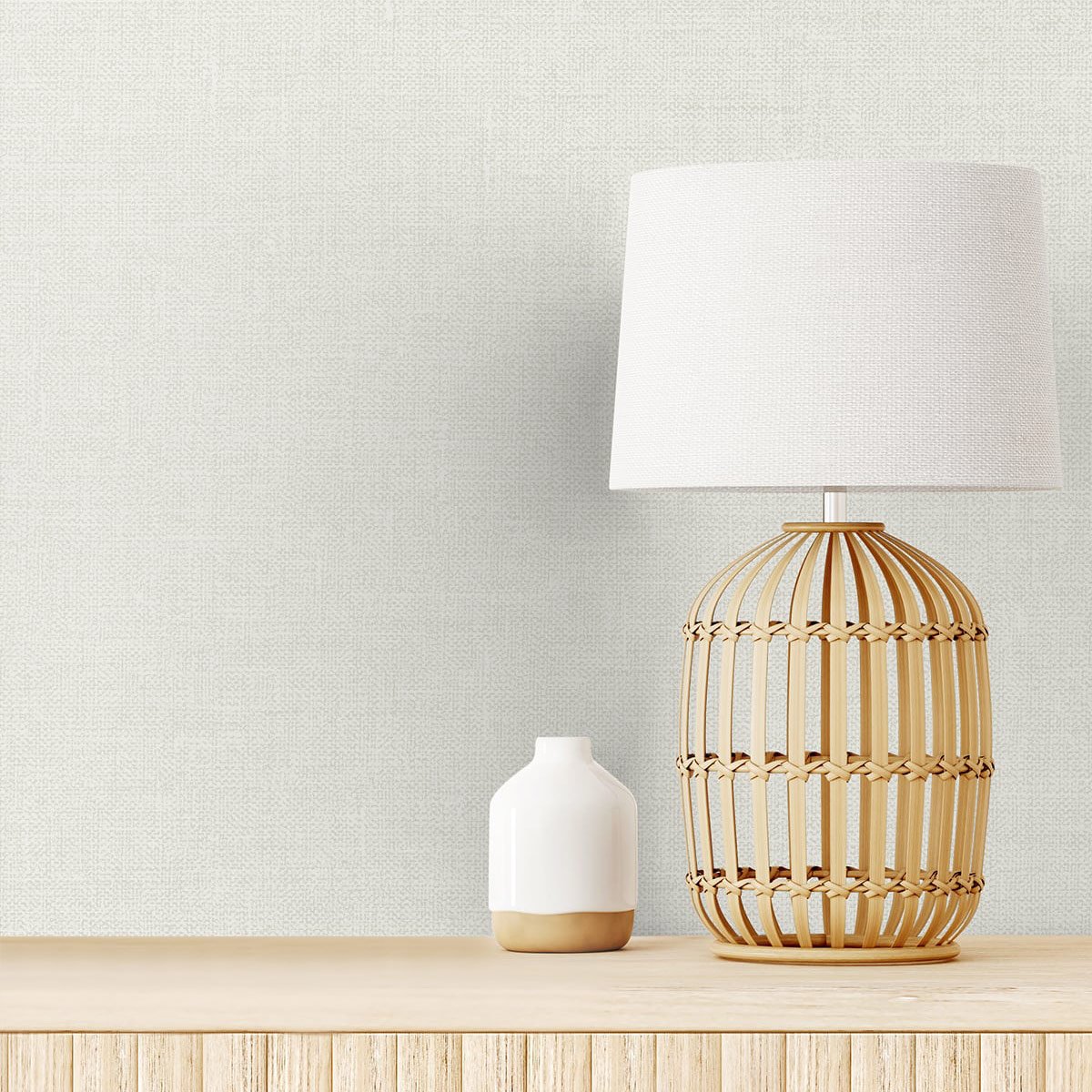 Seabrook Designs Soft Linen Bleached Linen Wallpaper | OnlineFabricStore
