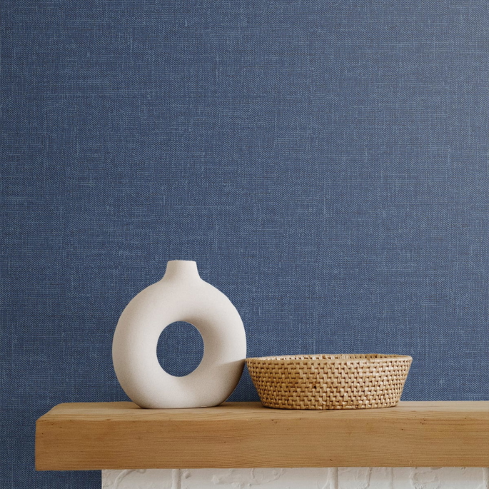 Seabrook Designs Soft Linen Navy Wallpaper image 2 of 2