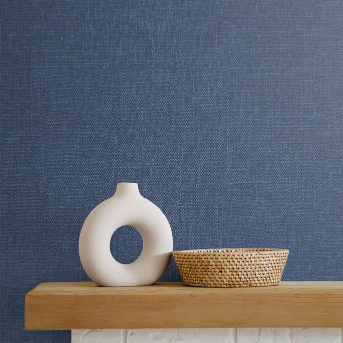 Seabrook Designs Soft Linen Navy Wallpaper image 2 of 2