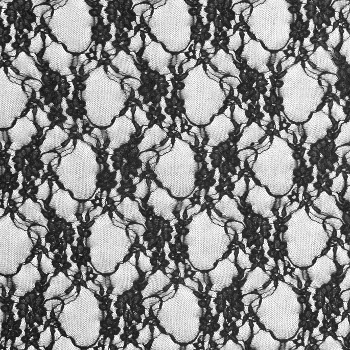 Black Stretch Lace Fabric image 1 of 2