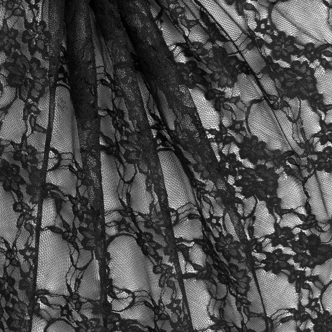Black Stretch Lace Fabric image 2 of 2
