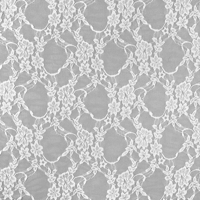 White Stretch Lace Fabric image 1 of 2