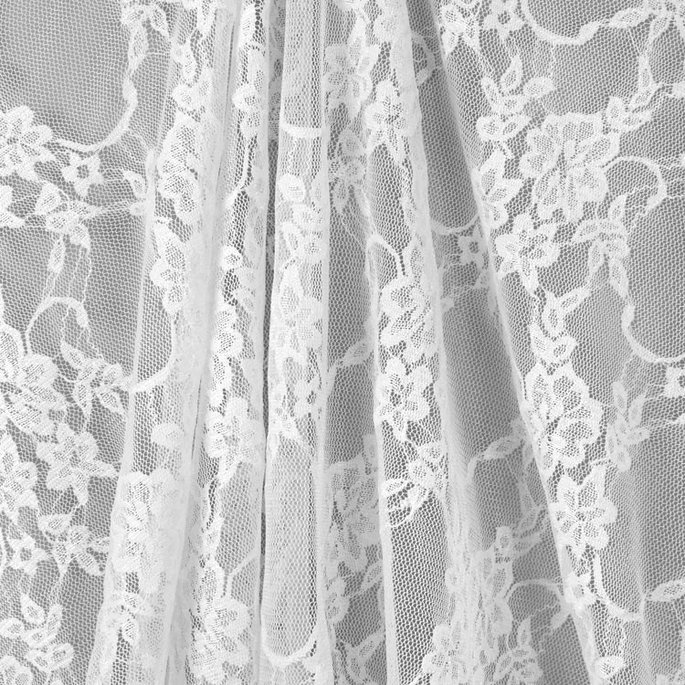 White Stretch Lace Fabric image 2 of 2
