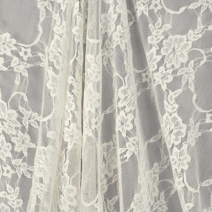 Ivory Stretch Lace Fabric image 2 of 2