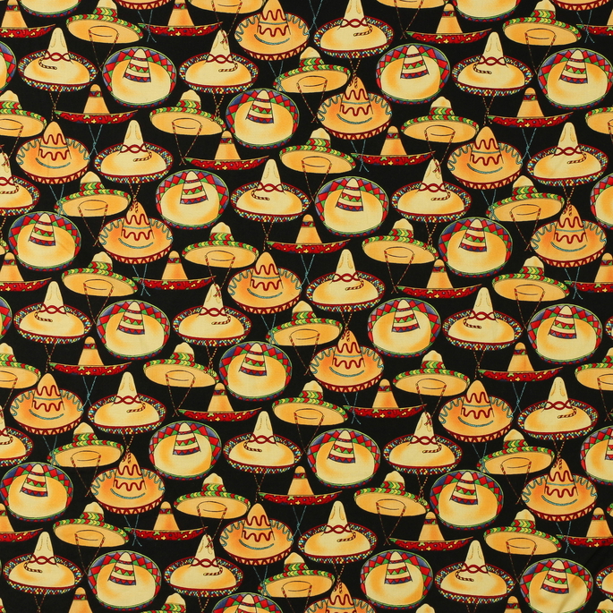 Robert Kaufman Salsa Picante Black Fabric image 1 of 2