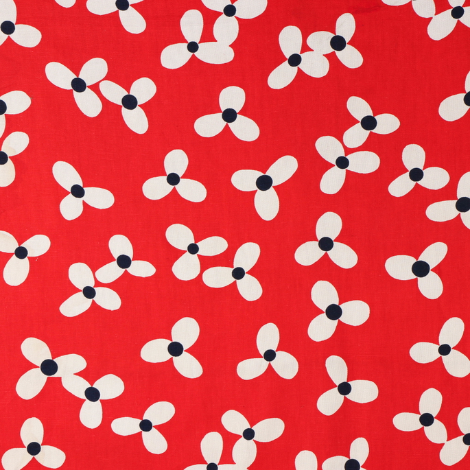 RK Classics Navy Dot Floral Red Fabric image 1 of 3