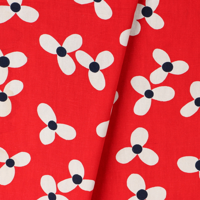 RK Classics Navy Dot Floral Red Fabric image 3 of 3