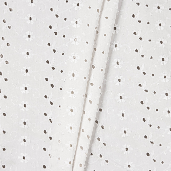 RK Classics Eyelet Floral White Fabric image 1 of 2