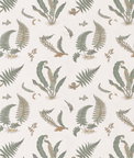 GP & J Baker Ferns Embroidery Verdigris Fabric