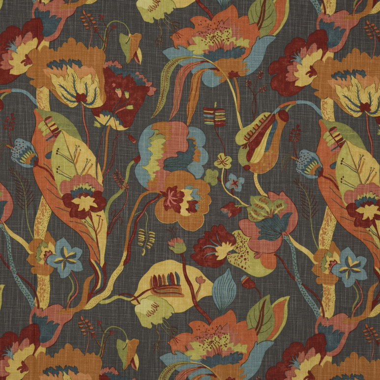 GP &amp; J Baker California Spice/Charcoal Fabric