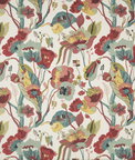 GP & J Baker California Linen/Teal/Pimento Fabric