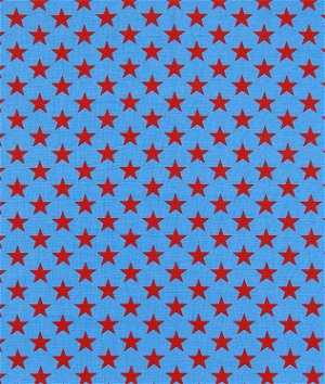 Premier Prints Stars Powder Blue Canvas Fabric