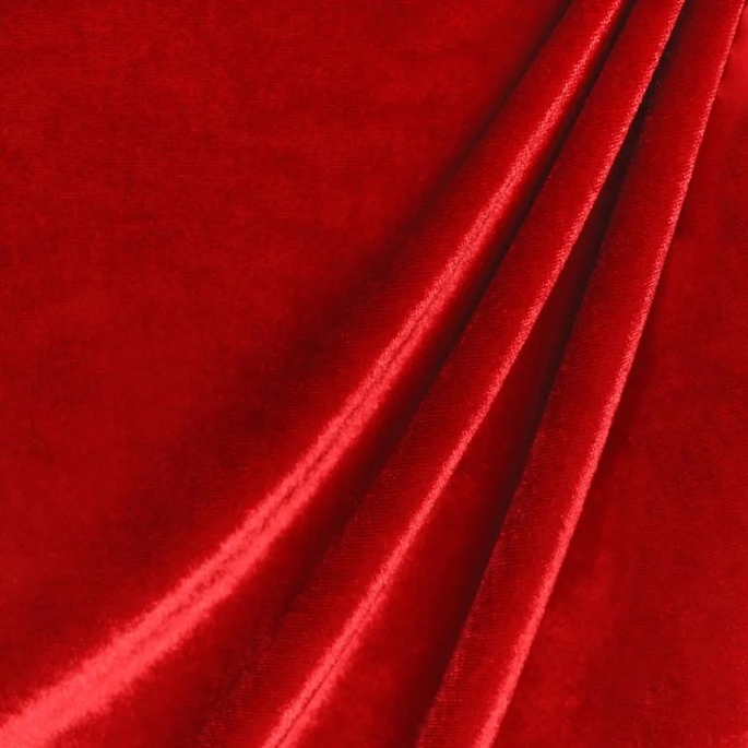 Red Stretch Velvet Fabric image 1 of 2