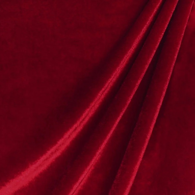 Wine Stretch Velvet Fabric image 1 of 2