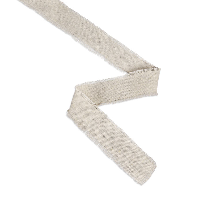 1" Fringed Linen Ribbon - 5 Yards