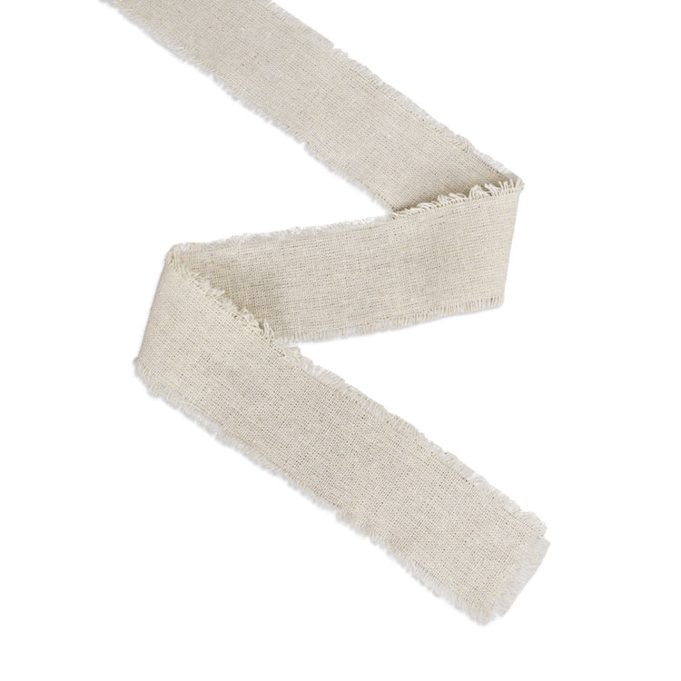 2" Fringed Linen Ribbon - 5 Yards
