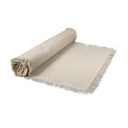 12.5" x 120" Fringed Linen Table Runner