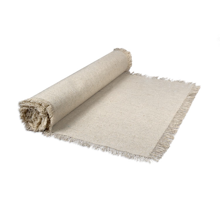 12.5" x 120" Fringed Linen Table Runner