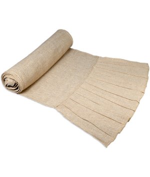 14 inch x 114 inch Jute Blend Table Runner with Ruffles