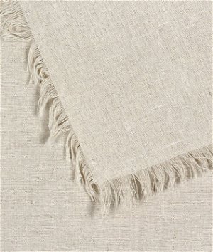 Natural Square Fringed Linen Tablecloth - 54 inch x 54 inch