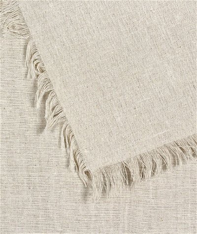 Natural Square Fringed Linen Tablecloth - 54 inch x 54 inch
