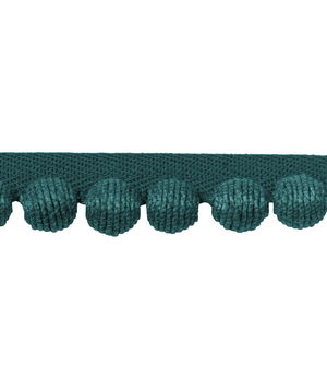 Kravet Juteball Cord Teal Pom Fringe Trim