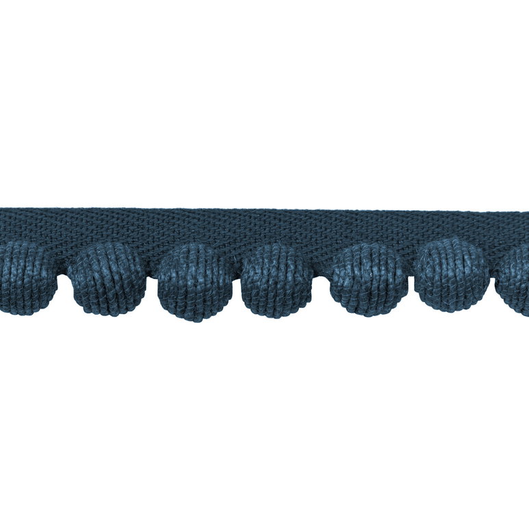 Kravet Juteball Cord Indigo Pom Fringe Trim