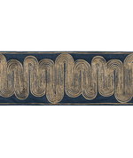 Kravet Ischia Tape Gold/Navy Band Trim